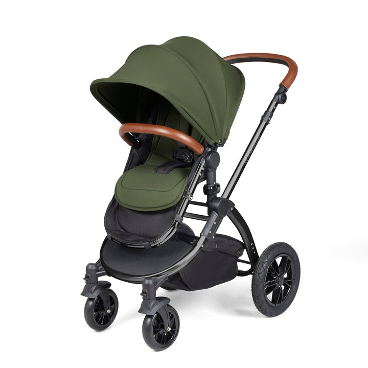 Ickle Bubba Wheels Ickle Bubba Stomp Luxe All-in-One i-Size Travel System (Stratus) with Bubba&Me - Black / Woodland / Tan