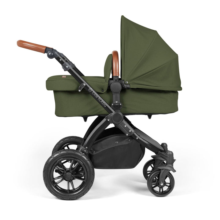 Ickle Bubba Wheels Ickle Bubba Stomp Luxe All-in-One i-Size Travel System (Stratus) with Bubba&Me - Black / Woodland / Tan