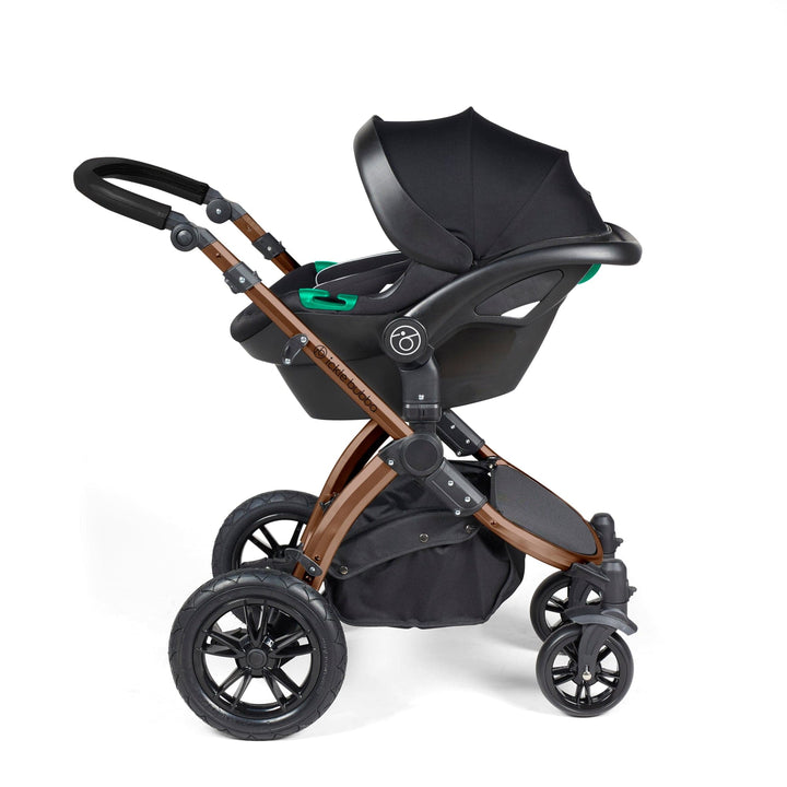 Ickle Bubba Wheels Ickle Bubba Stomp Luxe All-in-One i-Size Travel System (Stratus) with Bubba&Me - Bronze / Midnight / Black