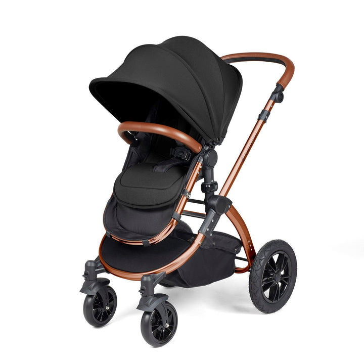 Ickle Bubba Wheels Ickle Bubba Stomp Luxe All-in-One i-Size Travel System (Stratus) with Bubba&Me - Bronze / Midnight / Tan