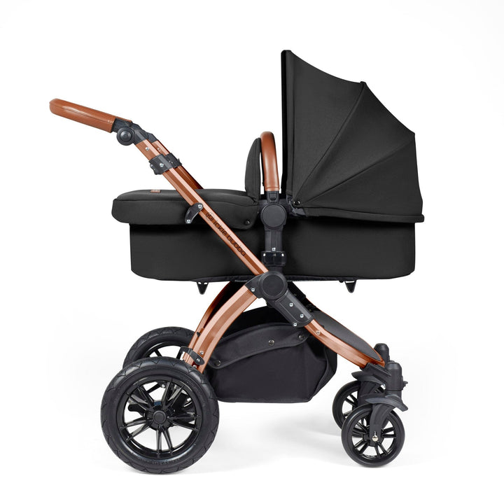 Ickle Bubba Wheels Ickle Bubba Stomp Luxe All-in-One i-Size Travel System (Stratus) with Bubba&Me - Bronze / Midnight / Tan