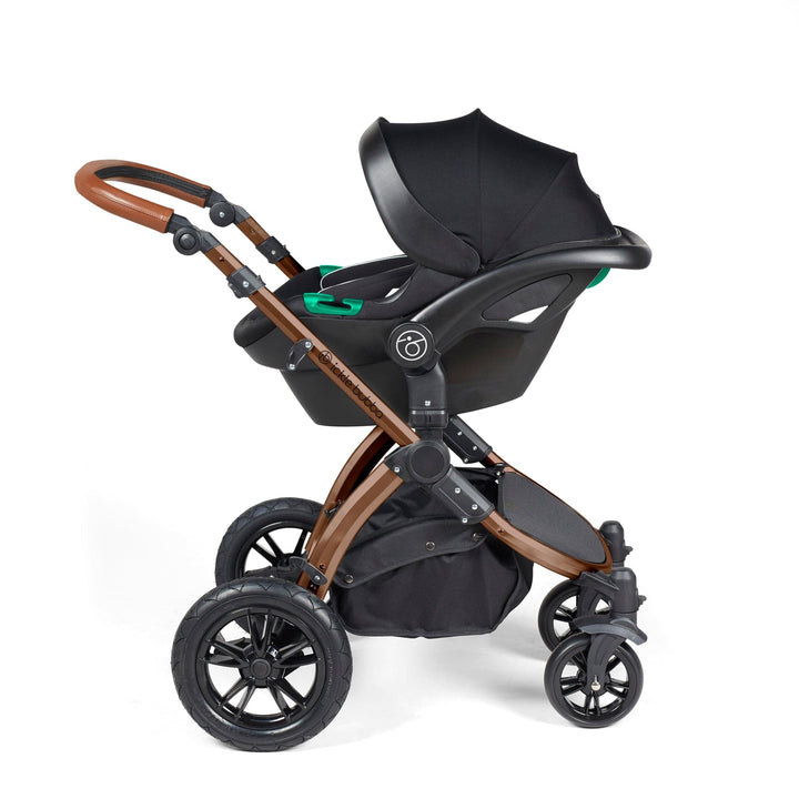 Ickle Bubba Wheels Ickle Bubba Stomp Luxe All-in-One i-Size Travel System (Stratus) with Bubba&Me - Bronze / Midnight / Tan