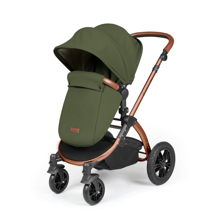 Ickle Bubba Wheels Ickle Bubba Stomp Luxe All-in-One i-Size Travel System (Stratus) with Bubba&Me - Bronze / Woodland / Tan