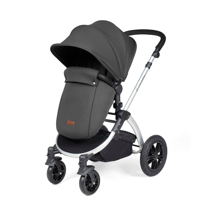 Ickle Bubba Wheels Ickle Bubba Stomp Luxe All-in-One i-Size Travel System (Stratus) with Bubba&Me - Silver / Charcoal Grey / Black