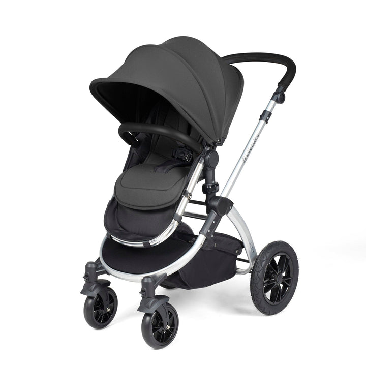 Ickle Bubba Wheels Ickle Bubba Stomp Luxe All-in-One i-Size Travel System (Stratus) with Bubba&Me - Silver / Charcoal Grey / Black