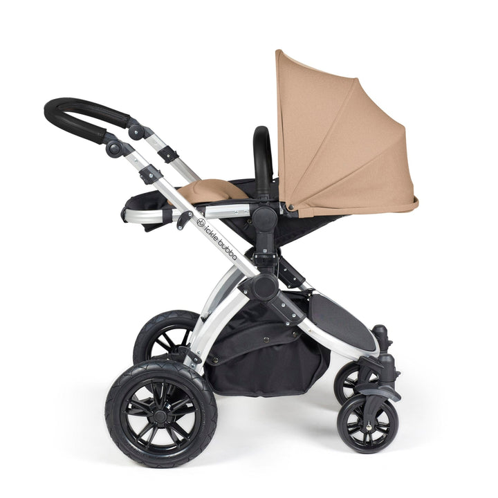 Ickle Bubba Wheels Ickle Bubba Stomp Luxe All-in-One i-Size Travel System (Stratus) with Bubba&Me - Silver / Desert / Black