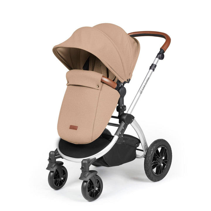 Ickle Bubba Wheels Ickle Bubba Stomp Luxe All-in-One i-Size Travel System (Stratus) with Bubba&Me - Silver / Desert / Tan