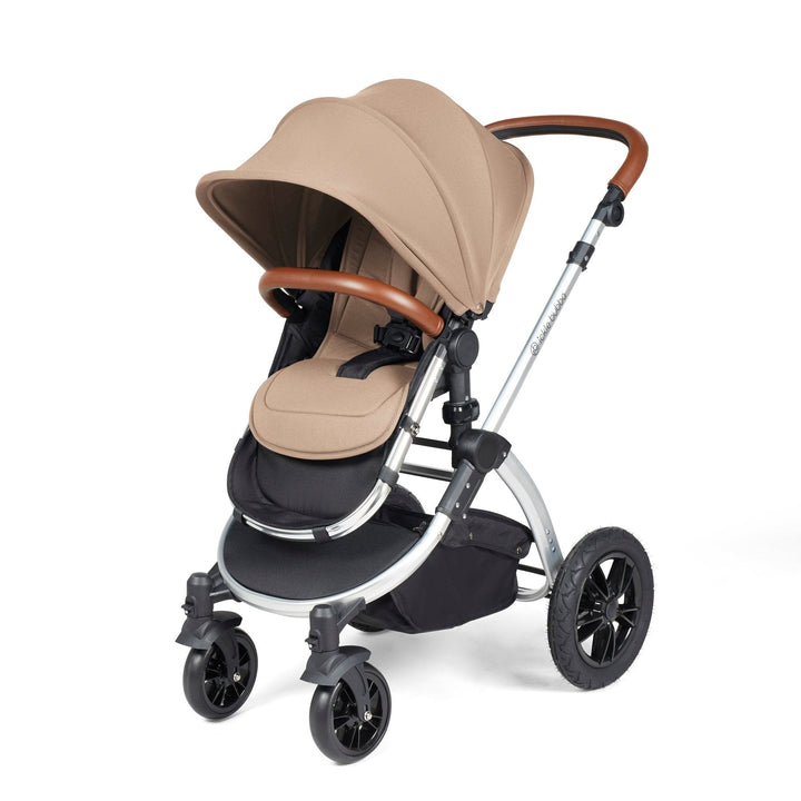 Ickle Bubba Wheels Ickle Bubba Stomp Luxe All-in-One i-Size Travel System (Stratus) with Bubba&Me - Silver / Desert / Tan