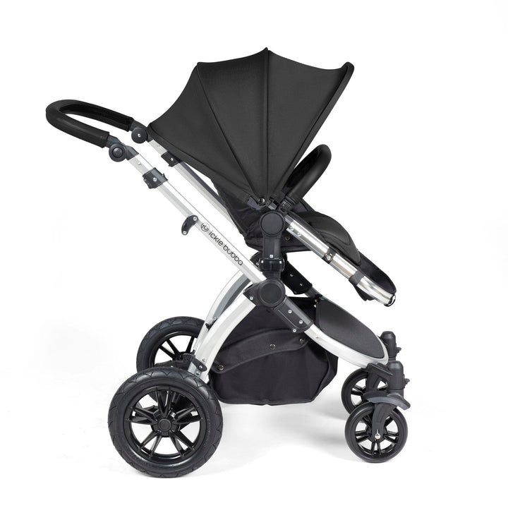 Ickle Bubba Wheels Ickle Bubba Stomp Luxe All-in-One i-Size Travel System (Stratus) with Bubba&Me - Silver / Midnight / Black