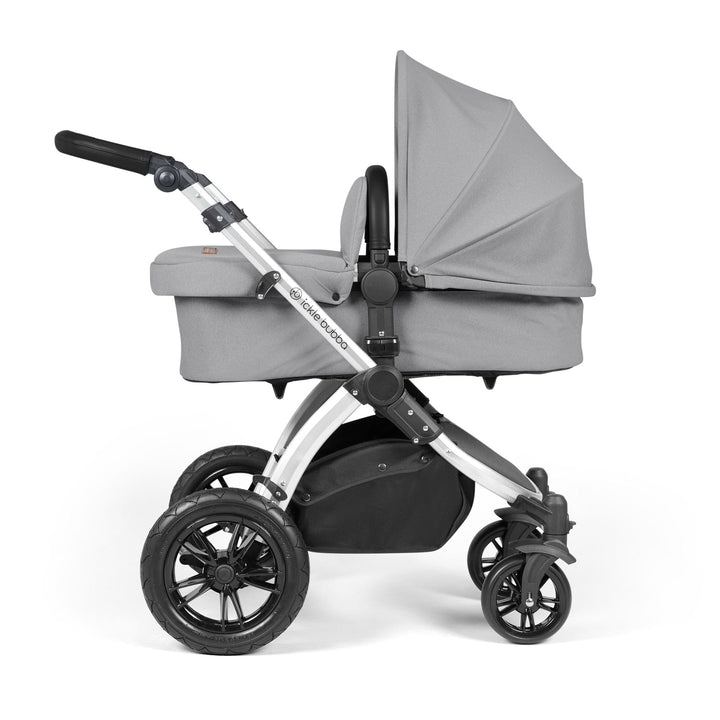 Ickle Bubba Wheels Ickle Bubba Stomp Luxe All-in-One i-Size Travel System (Stratus) with Bubba&Me - Silver / Pearl Grey / Black