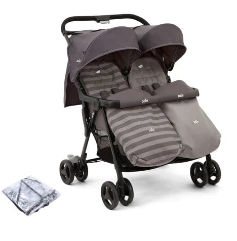 Joie double pushchairs Joie Aire Twin Stroller inc 2 Footmuffs - Dark Pewter