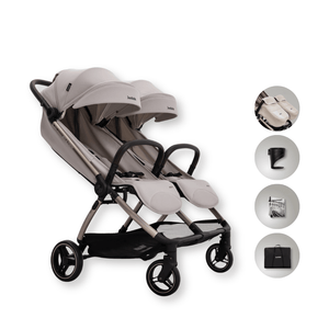 Jovikids double pushchairs JoviKids Ayla Twin Stroller - Dawn Beige