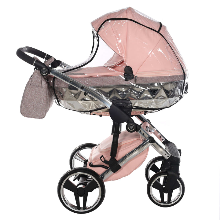 Junama prams & pushchairs Junama Handcraft 2 in 1 Pram with LED Lights - Pink Glitter