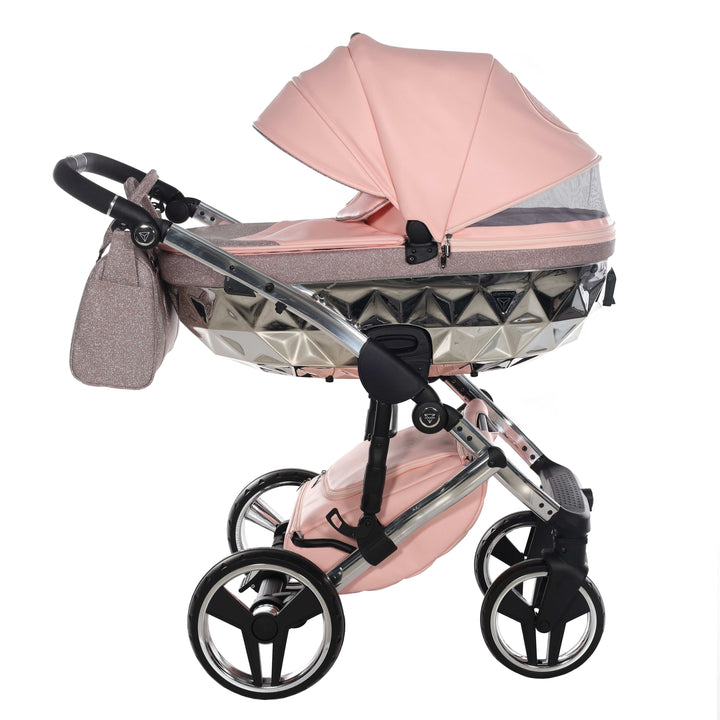 Junama prams & pushchairs Junama Handcraft 2 in 1 Pram with LED Lights - Pink Glitter