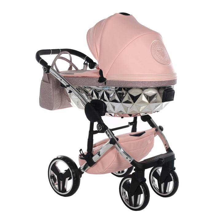 Junama prams & pushchairs Junama Handcraft 2 in 1 Pram with LED Lights - Pink Glitter