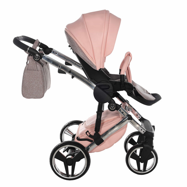 Junama prams & pushchairs Junama Handcraft 2 in 1 Pram with LED Lights - Pink Glitter