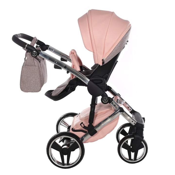 Junama prams & pushchairs Junama Handcraft 2 in 1 Pram with LED Lights - Pink Glitter