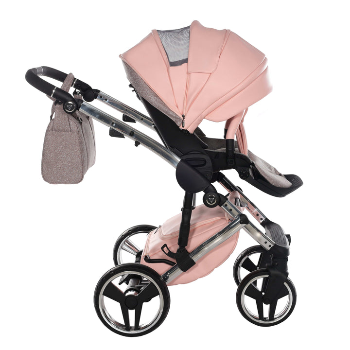 Junama prams & pushchairs Junama Handcraft 2 in 1 Pram with LED Lights - Pink Glitter