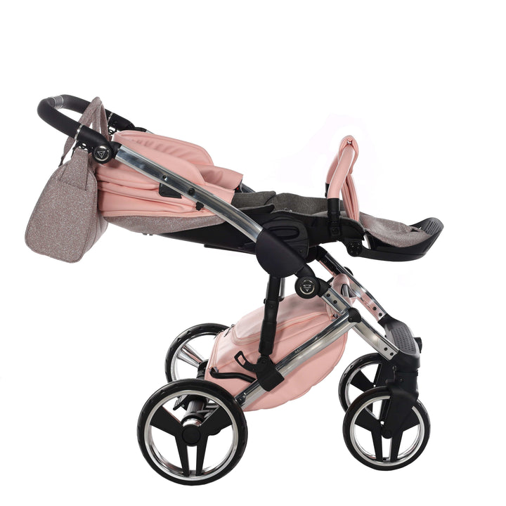 Junama prams & pushchairs Junama Handcraft 2 in 1 Pram with LED Lights - Pink Glitter