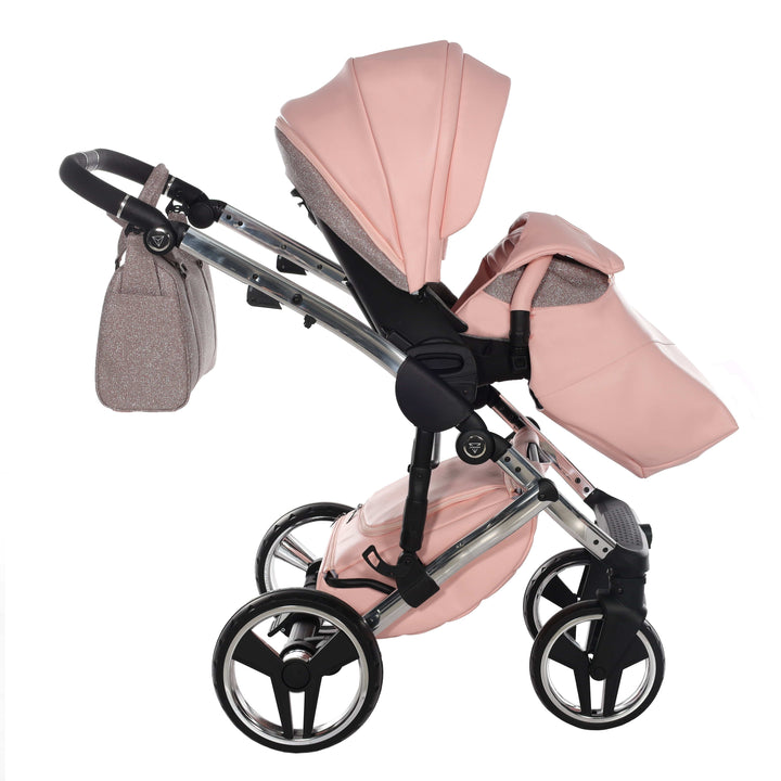 Junama prams & pushchairs Junama Handcraft 2 in 1 Pram with LED Lights - Pink Glitter