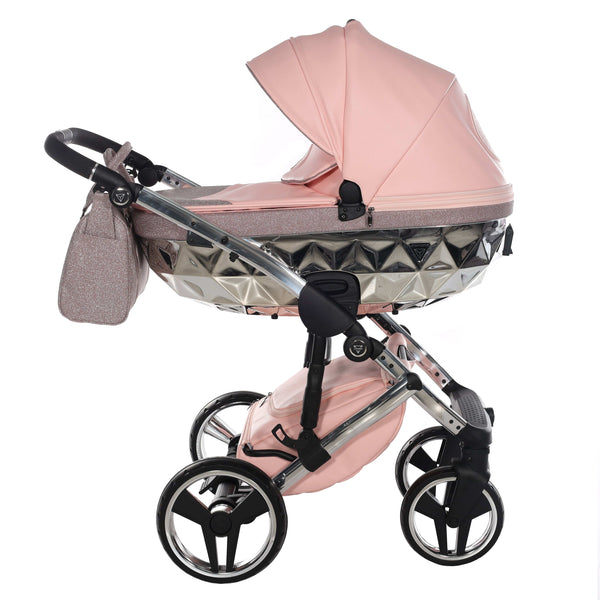 Junama prams & pushchairs Junama Handcraft 2 in 1 Pram with LED Lights - Pink Glitter