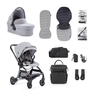Junior Jones Prams & Pushchairs Junior Jones Aylo Luxury Bundle - Pebble Grey