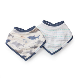 Loulou Lollipop Bibs Loulou Lollipop Bandana Bibs - Smiley Sharks