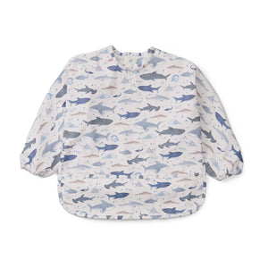 Loulou Lollipop Bibs Loulou Lollipop Long Sleeve Bib - Smiley Sharks