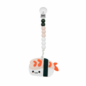 Loulou Lollipop Pacifiers & Teethers Loulou Lollipop Pacifier Clip Teething Set - Ebi Sushi