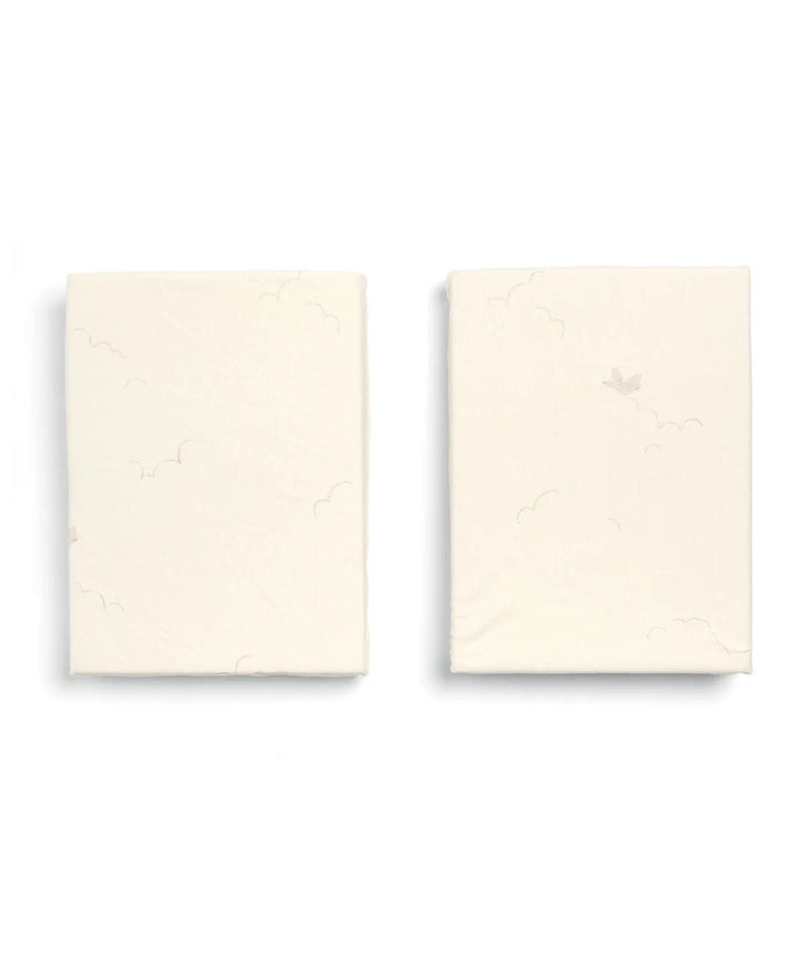 Mamas & Papas Bedding Cotbed Fitted Sheets (2 pack), Welcome to the World Duckling - Cream