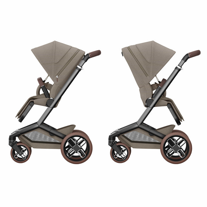 Maxi Cosi Prams & Pushchairs Maxi Cosi FAME 10 Piece Premium Bundle - Twillic Truffle (with Brown Wheels)