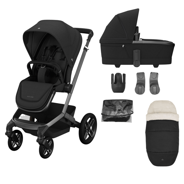 Maxi Cosi Prams & Pushchairs Maxi Cosi FAME 7 Piece Essential Bundle - Twillic Black