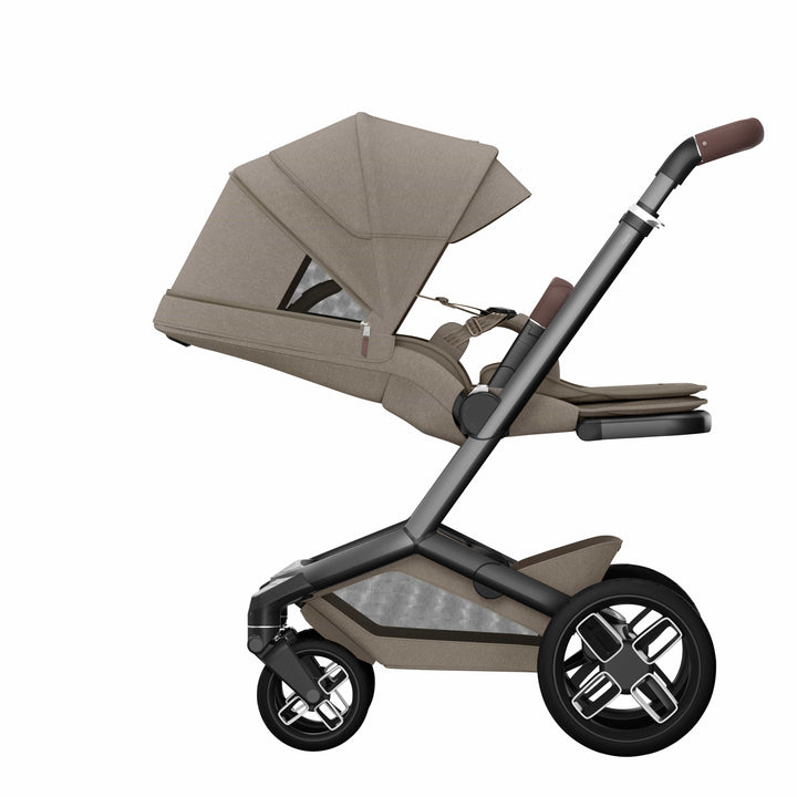 Maxi Cosi Prams & Pushchairs Maxi Cosi FAME 7 Piece Essential Bundle - Twillic Truffle (with Black Wheels)