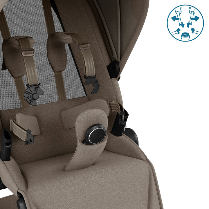 Maxi Cosi Prams & Pushchairs Maxi Cosi FAME Pushchair - Twillic Truffle (with Brown Wheels)