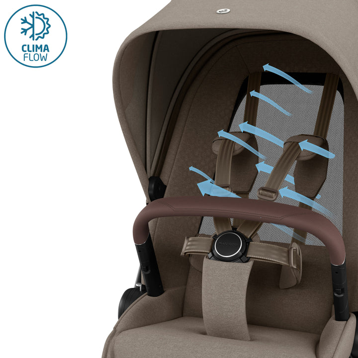 Maxi Cosi Prams & Pushchairs Maxi Cosi FAME Pushchair - Twillic Truffle (with Brown Wheels)