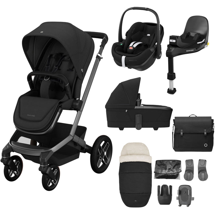 Maxi Cosi Travel Systems Maxi Cosi FAME 10 Piece Premium Bundle - Twillic Black