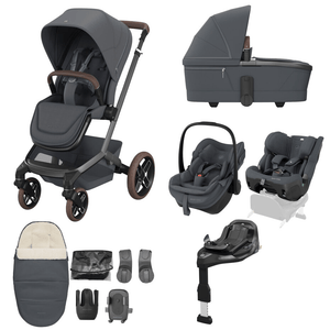 Maxi Cosi Travel Systems Maxi Cosi Fame (10 Piece) Premium Family Travel System - Moon Graphite