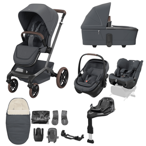Maxi Cosi Travel Systems Maxi Cosi Fame (10 Piece) Ultimate Family Travel System - Moon Graphite