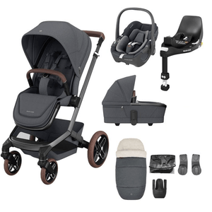 Maxi Cosi Travel Systems Maxi Cosi FAME 9 Piece Complete Bundle - Twillic Graphite