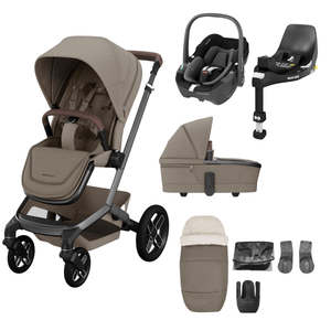 Maxi Cosi Travel Systems Maxi Cosi FAME 9 Piece Complete Bundle - Twillic Truffle (with Black Wheels)