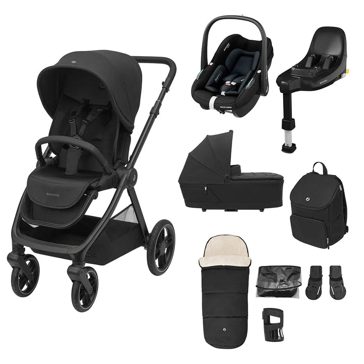 Maxi Cosi travel systems Maxi Cosi Oxford 9 Piece Pebble S Travel System - Twillic Black