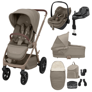 Maxi Cosi Travel Systems Maxi Cosi Oxford+ (9 Piece) Premium Bundle - Oak Truffle