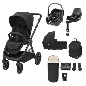 Maxi Cosi Travel Systems Maxi Cosi Oxford 9 Pieces Complete Travel System - Twillic Black