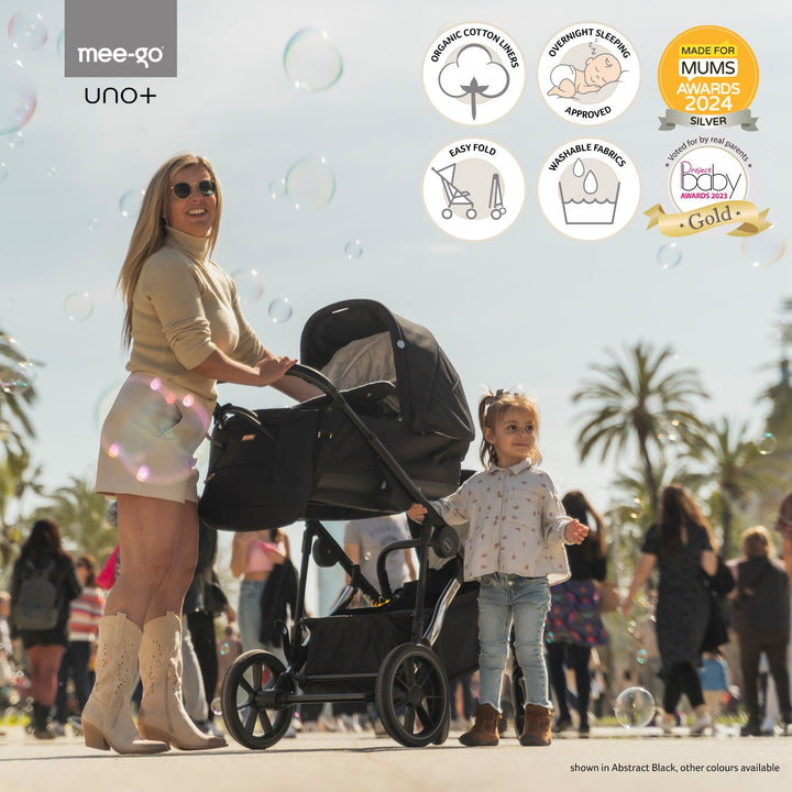 Mee-go double pushchairs Mee-go Uno Plus Double Pushchair - Black/Chrome