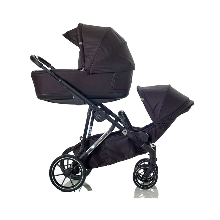 Mee-go double pushchairs Mee-go Uno Plus Double Pushchair - Black/Chrome