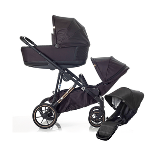 Mee-go double pushchairs Mee-go Uno Plus Double Pushchair - Black/Rose