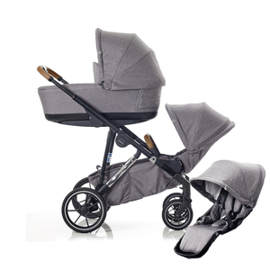 Mee-go double pushchairs Mee-go Uno Plus Double Pushchair - Grey/Chrome