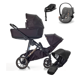 Mee-go Travel Systems Mee-go Uno Plus Double (Cloud G Plus) Travel System - Black/Rose