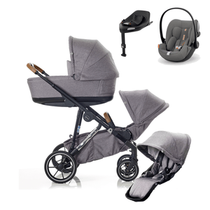 Mee-go Travel Systems Mee-go Uno Plus Double (Cloud G Plus) Travel System - Grey/Chrome