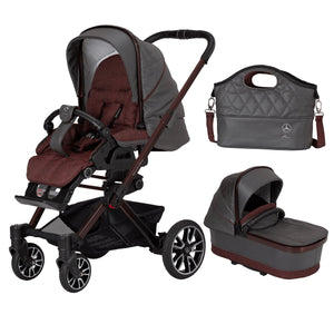 Mercedes Prams & Pushchairs Mercedes Avantgarde GTS Stroller inc. Carrycot - Rubellit